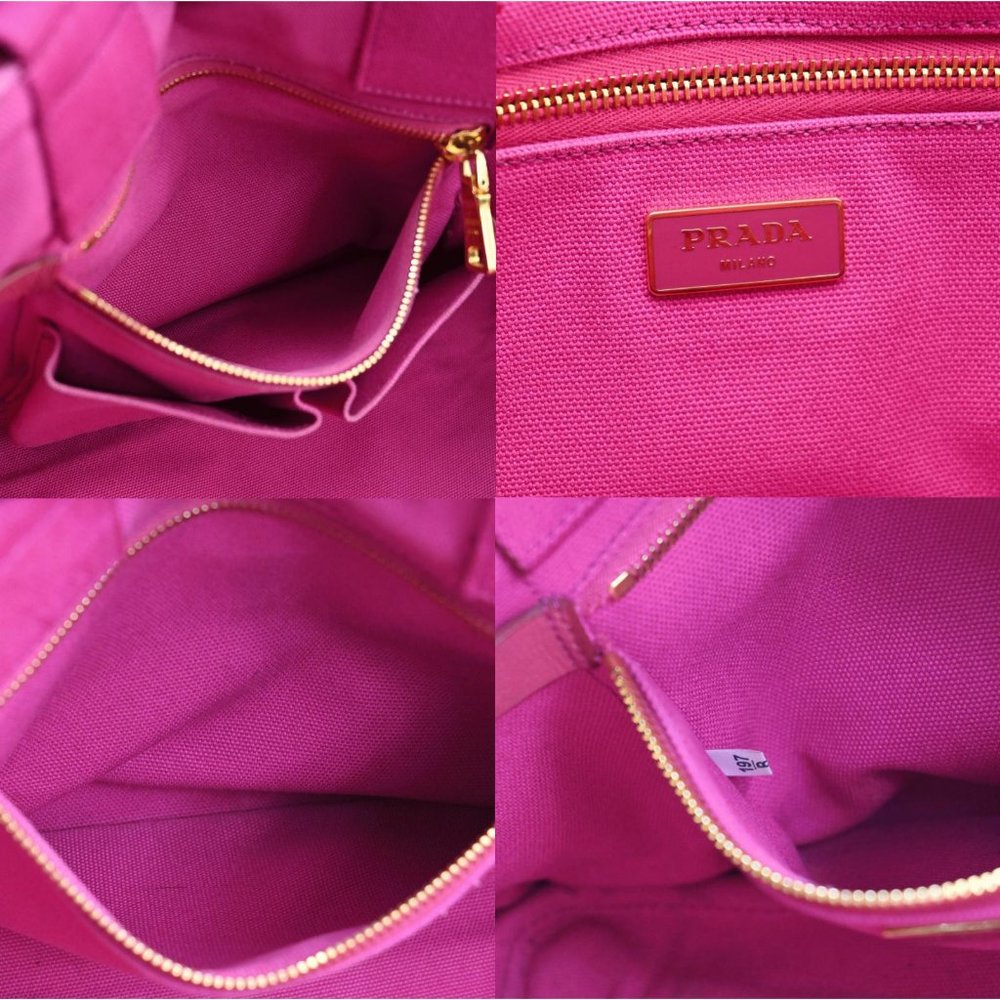 Auth Prada Canapa Hand Bag Pink Canvas #36583P34B - Picture 11 of 12